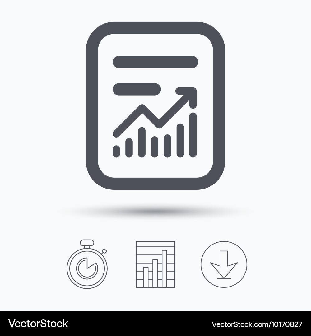 Report file icon document page with statistics Vector Image