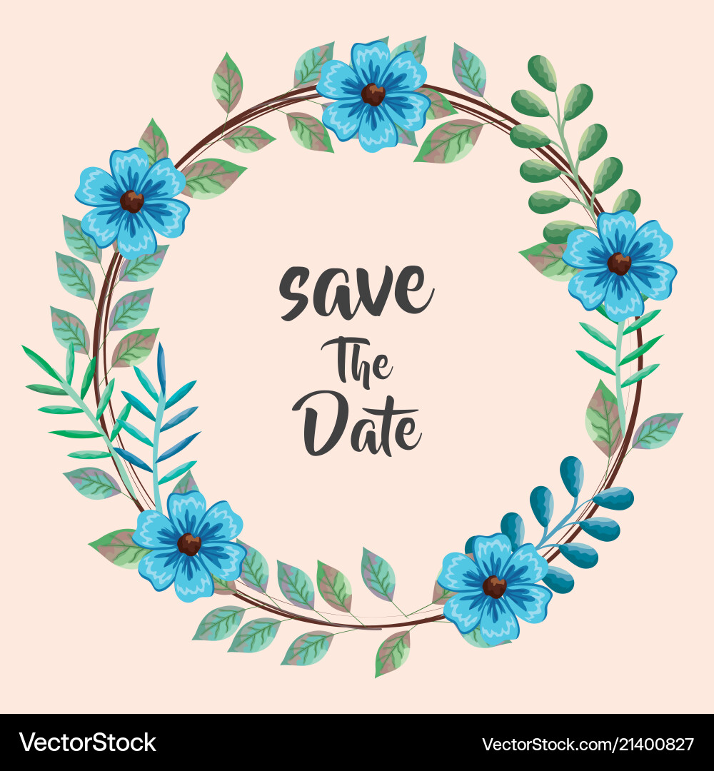 Save the date circular frame Save the date circular frame vector image