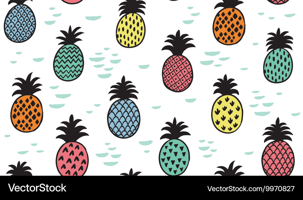Seamless pattern with pineapples vector image