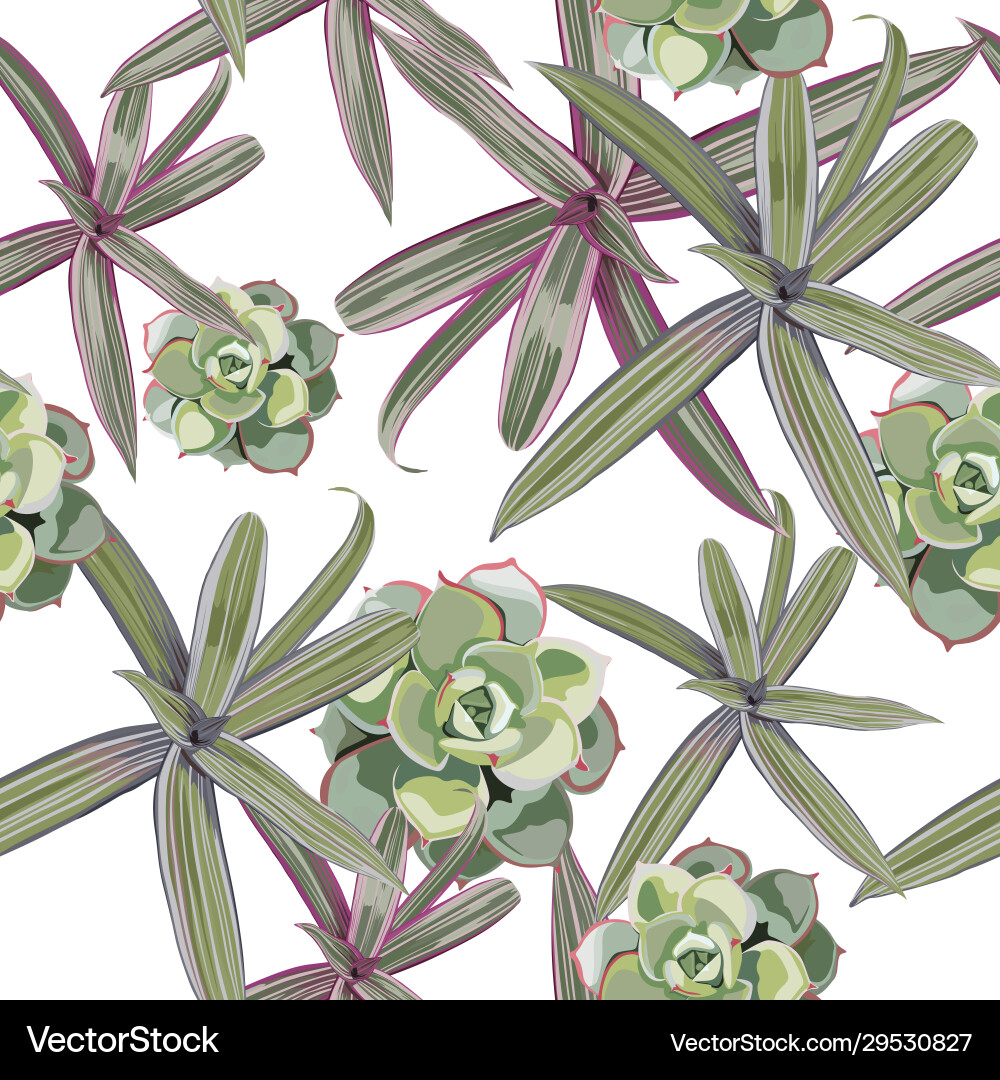 Seamless pattern with tropical plants Seamless pattern with tropical plants vector image