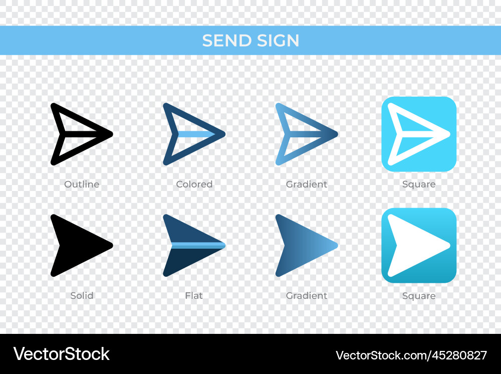 Send sign icon in different style icons Send sign icon in different style icons vector image