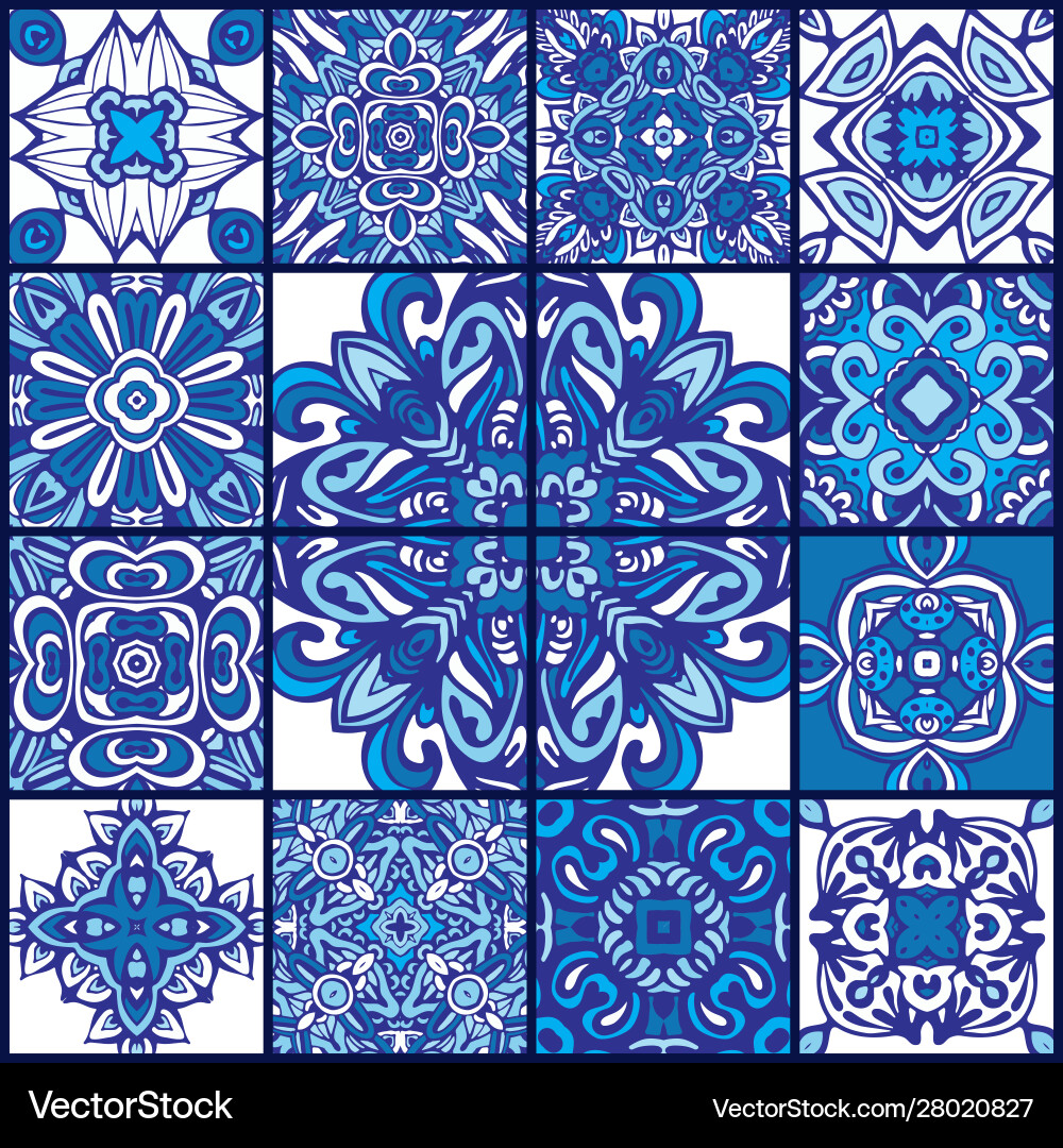 Talavera azulejo seamless pattern ornamental Talavera azulejo seamless pattern ornamental vector image