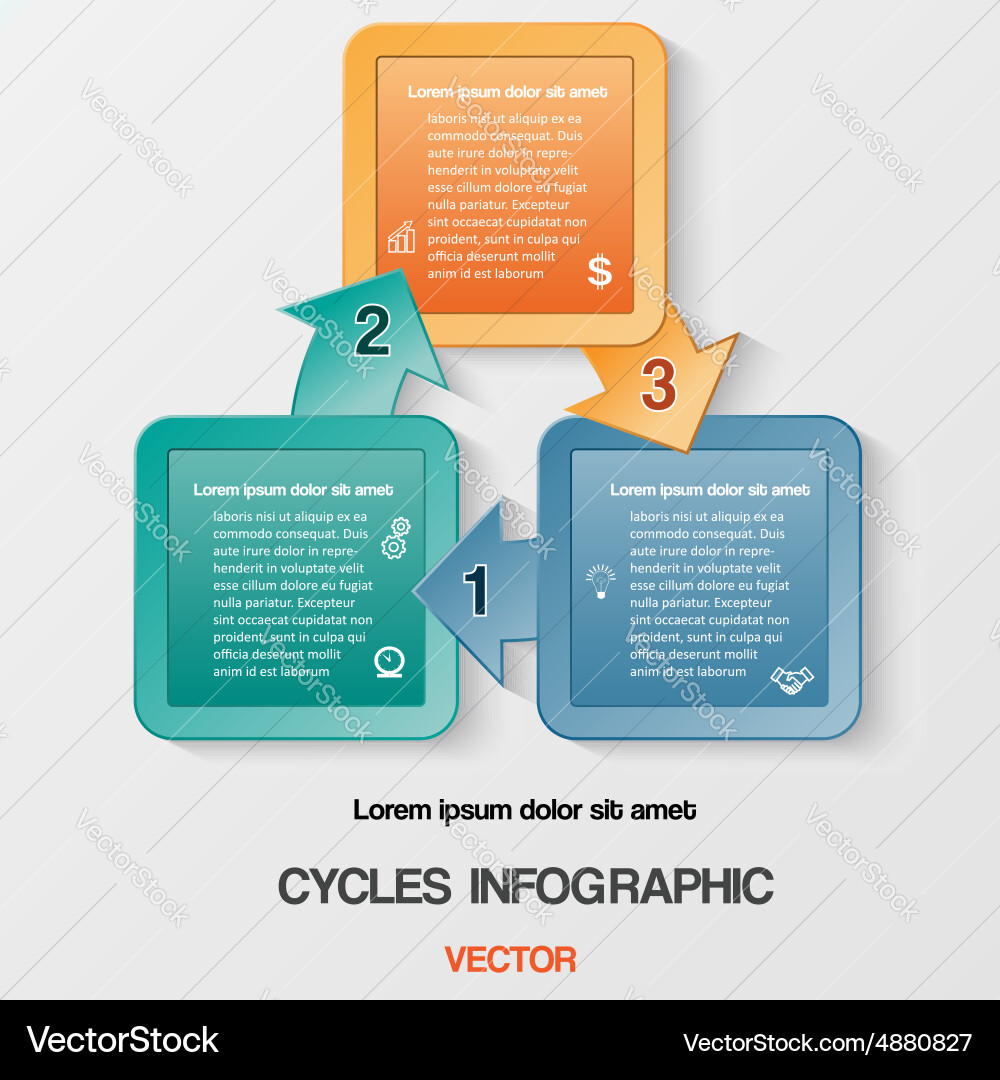 Template with text areas on 3 positions vector image