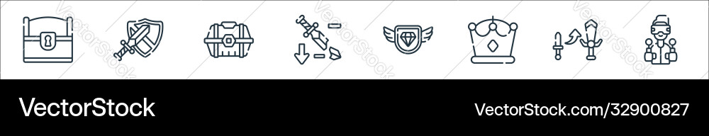 Videogame line icons linear set quality Videogame line icons linear set quality vector image