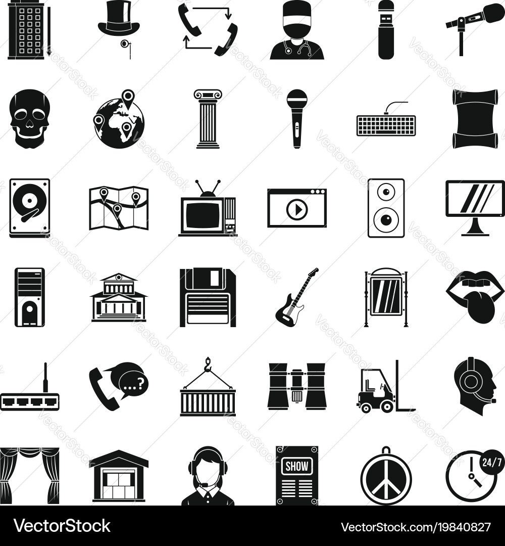 Widget icons set simple style vector image