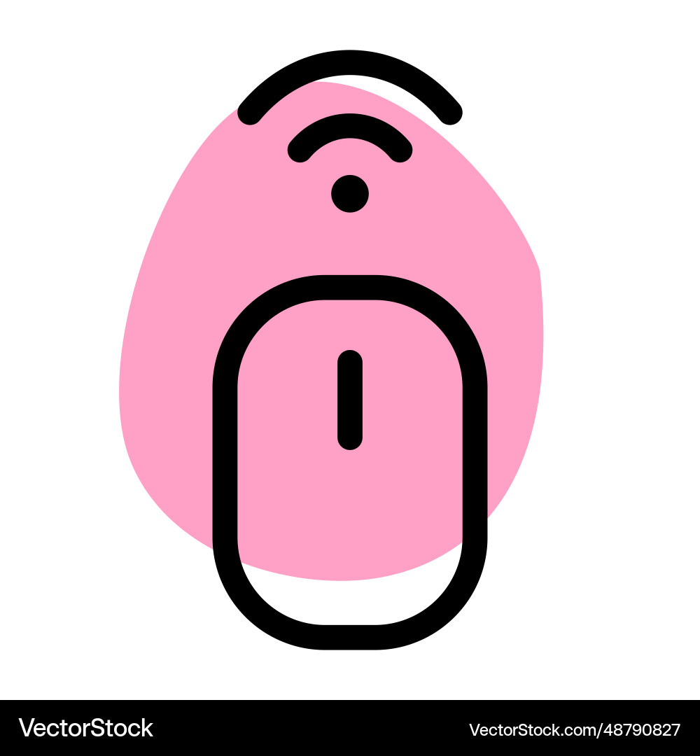 Wireless mouse connected to device via bluetooth vector image