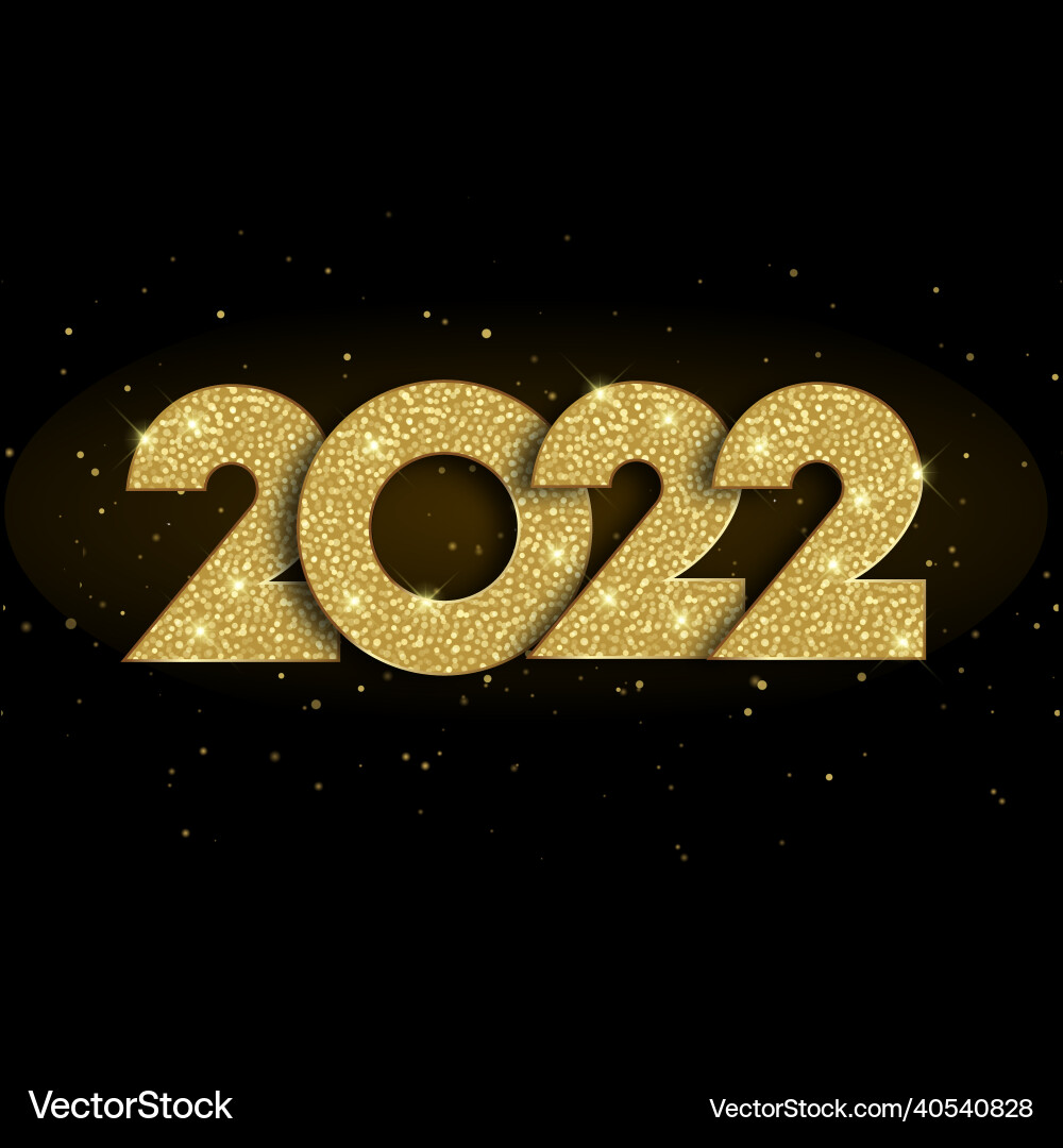 2022 happy new year with golden numbers design 2022 happy new year with golden numbers design vector image