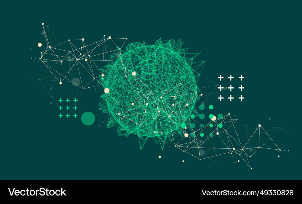 Abstract sphere background with plexus effect 3d Abstract sphere background with plexus effect 3d vector image
