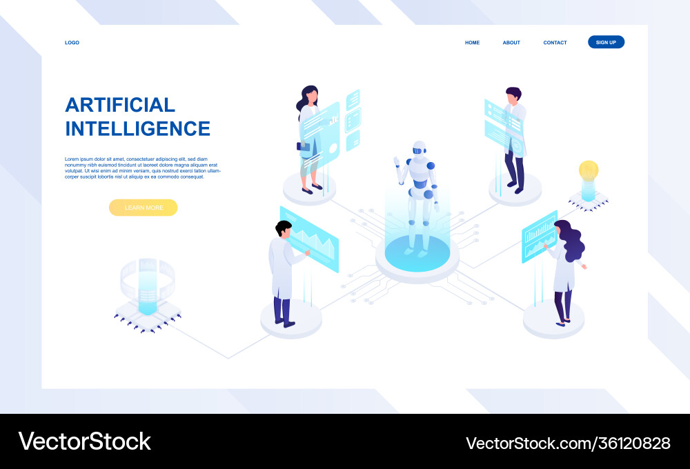 AI Development & Robotics Concept vector image