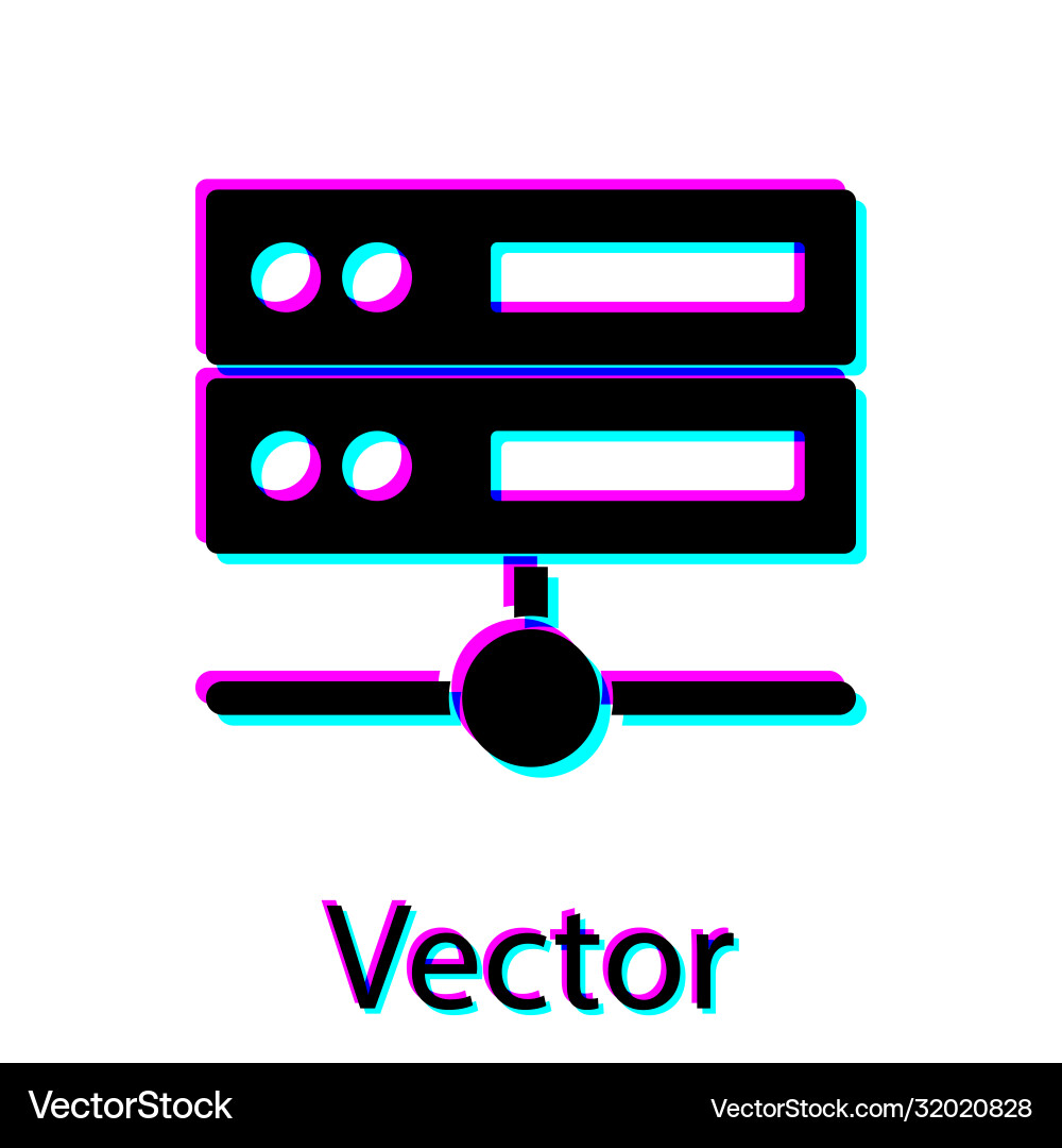 Black server data web hosting icon isolated Vector Image