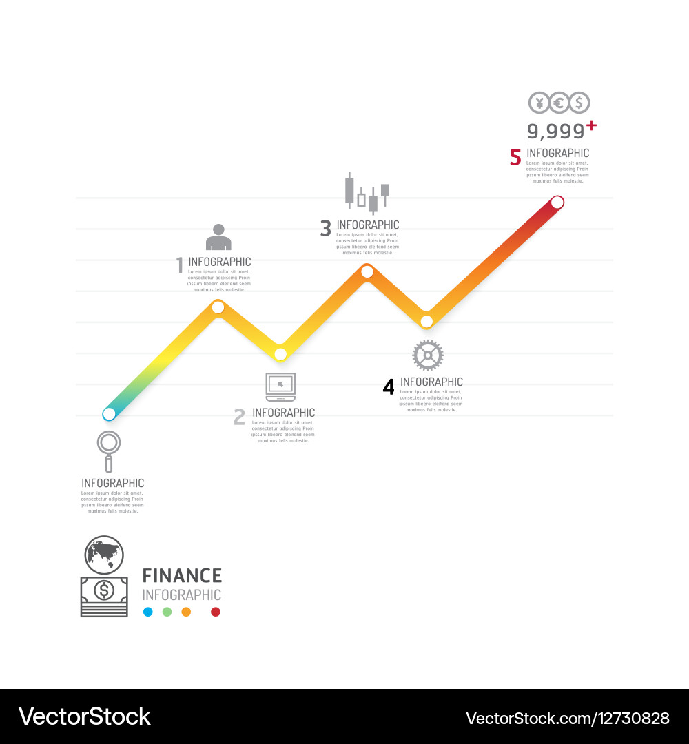 Business data process chart abstract elements vector image