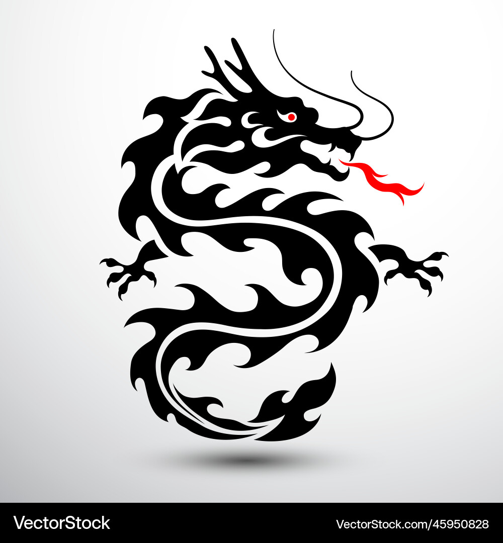Chinesischer Drachen Symbol Vektorbild