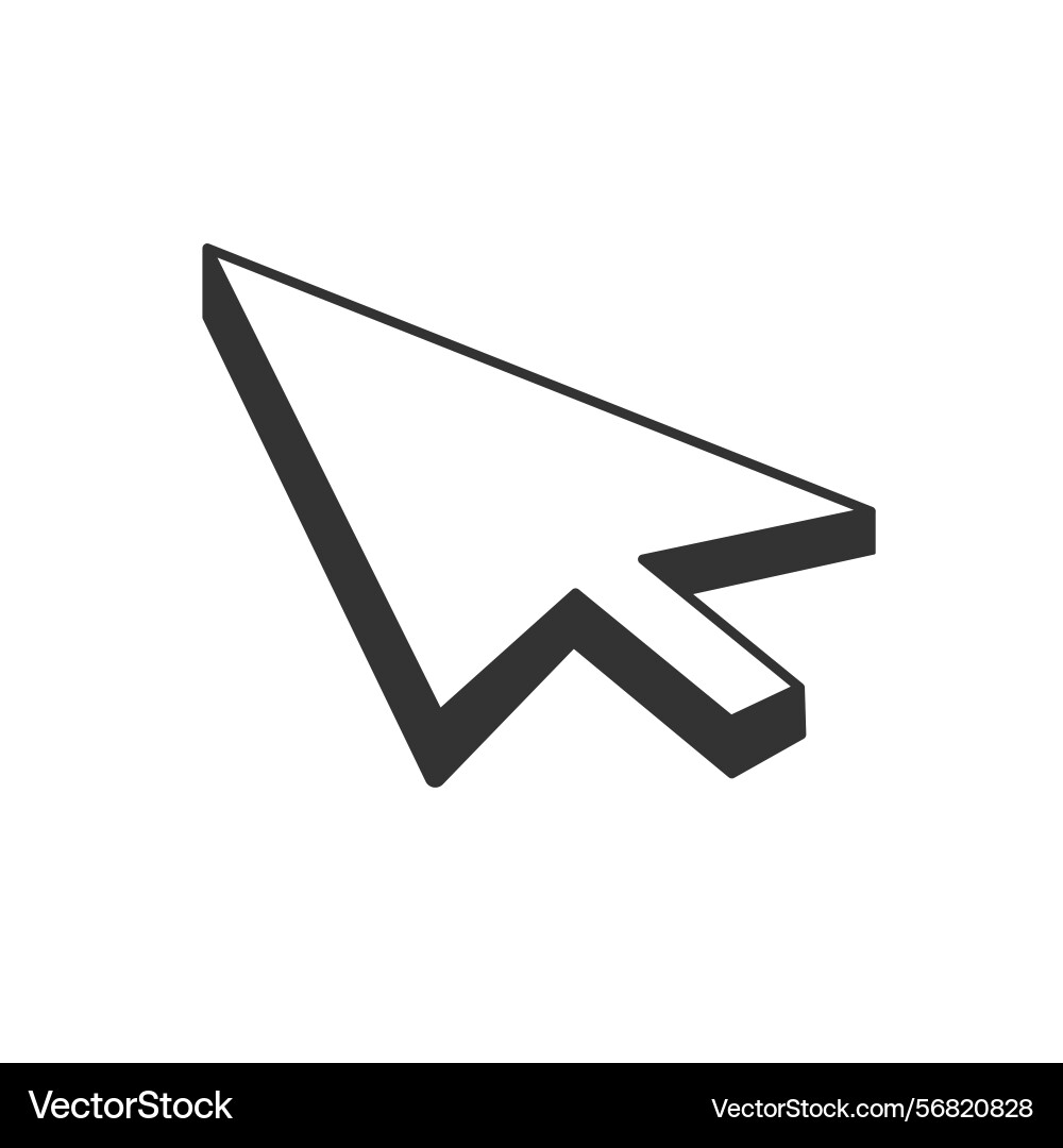 Click pointer arrow 3d icon isolated flat design Click pointer arrow 3d icon isolated flat design vector image