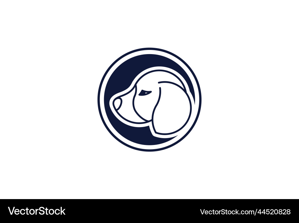 Dog logo design template with line art style Dog logo design template with line art style vector image