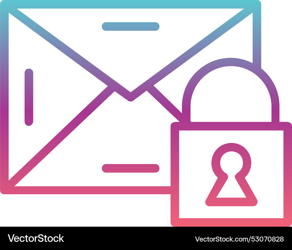 Envelope line gradient design Vector Image
