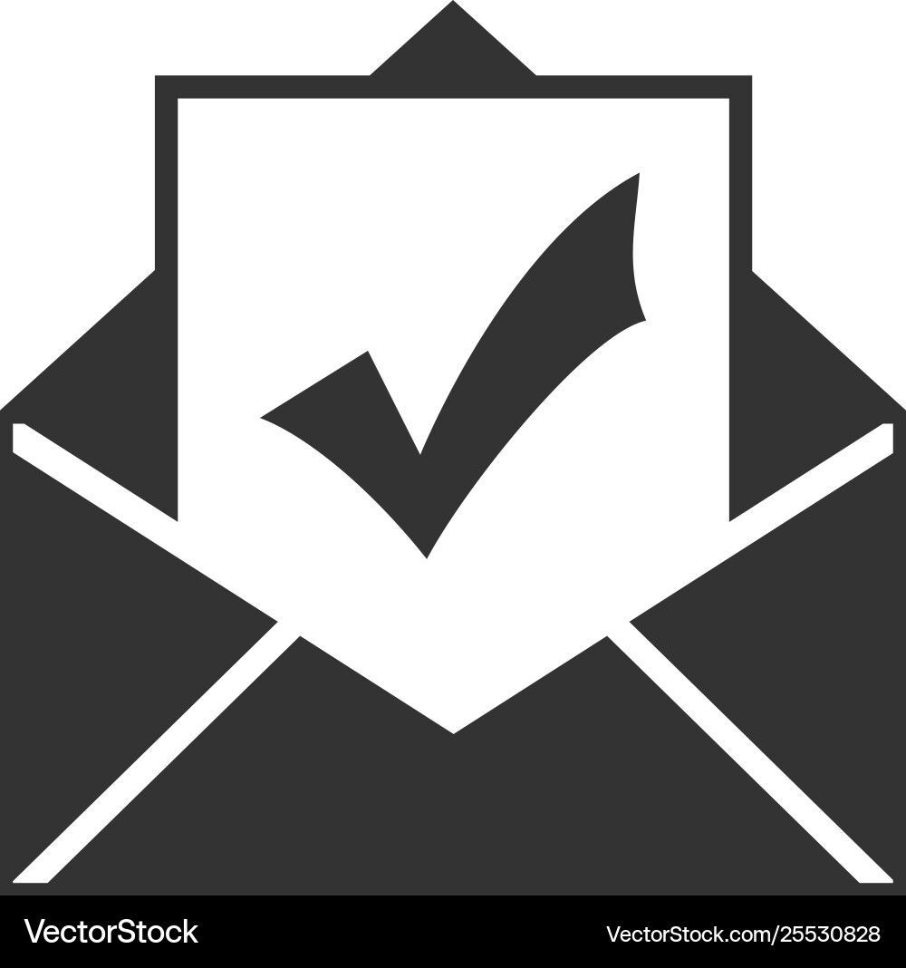 Envelope with document and check mark icon Vector Image