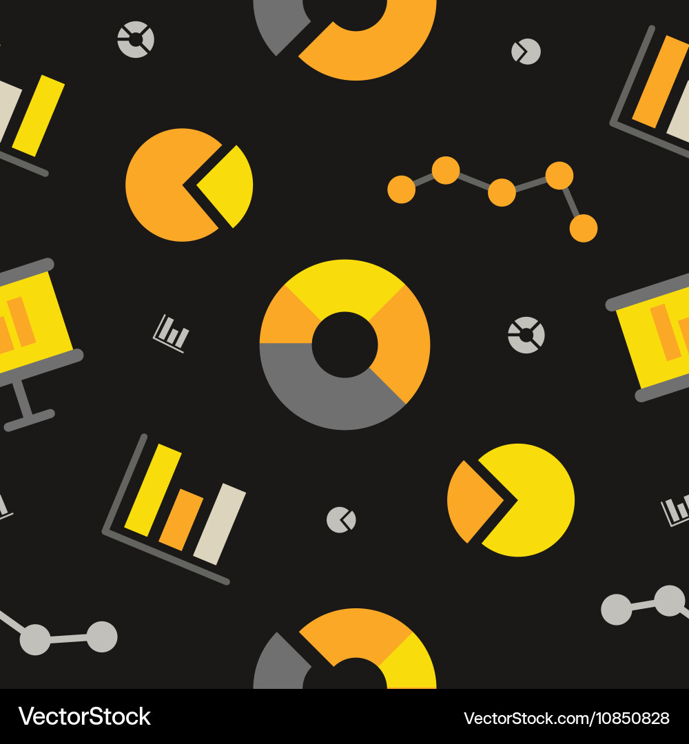Financial chart seamless pattern with graph vector image