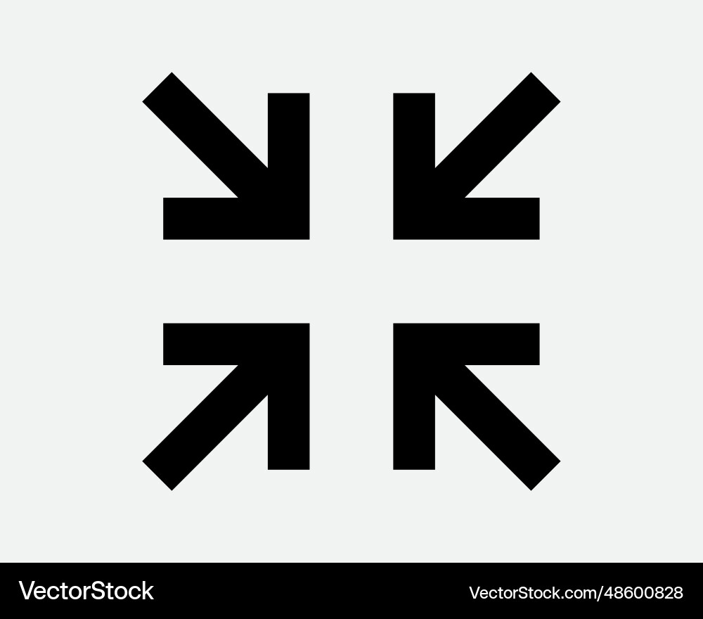 Four arrows point in icon zoom out 4 points target Four arrows point in icon zoom out 4 points target vector image
