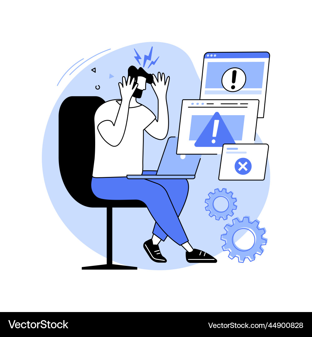 Frustrated Man with Computer Problem vector image