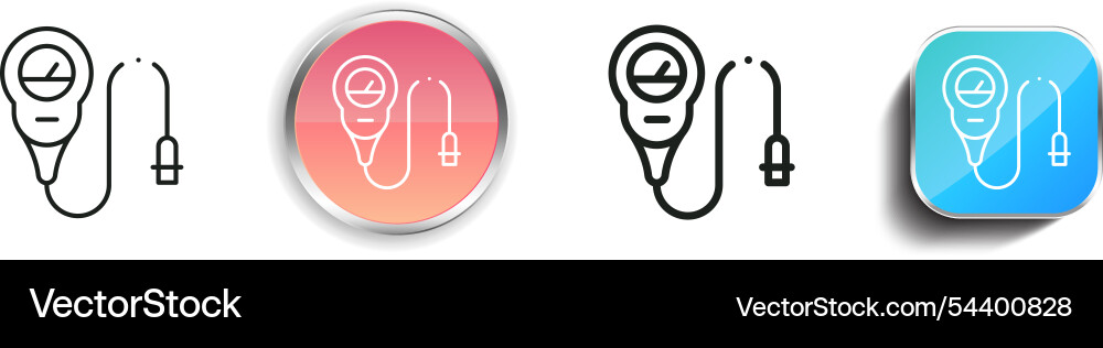Gauge icon thin linear regular and button style Vector Image