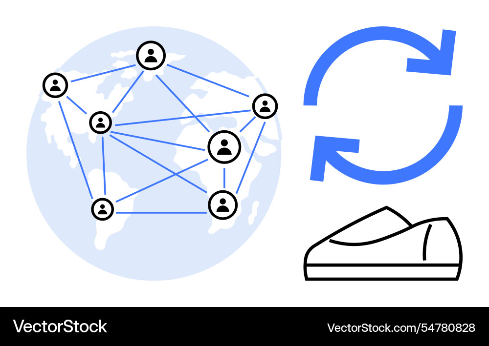 Global network connectivity with user icons sync Global network connectivity with user icons sync vector image