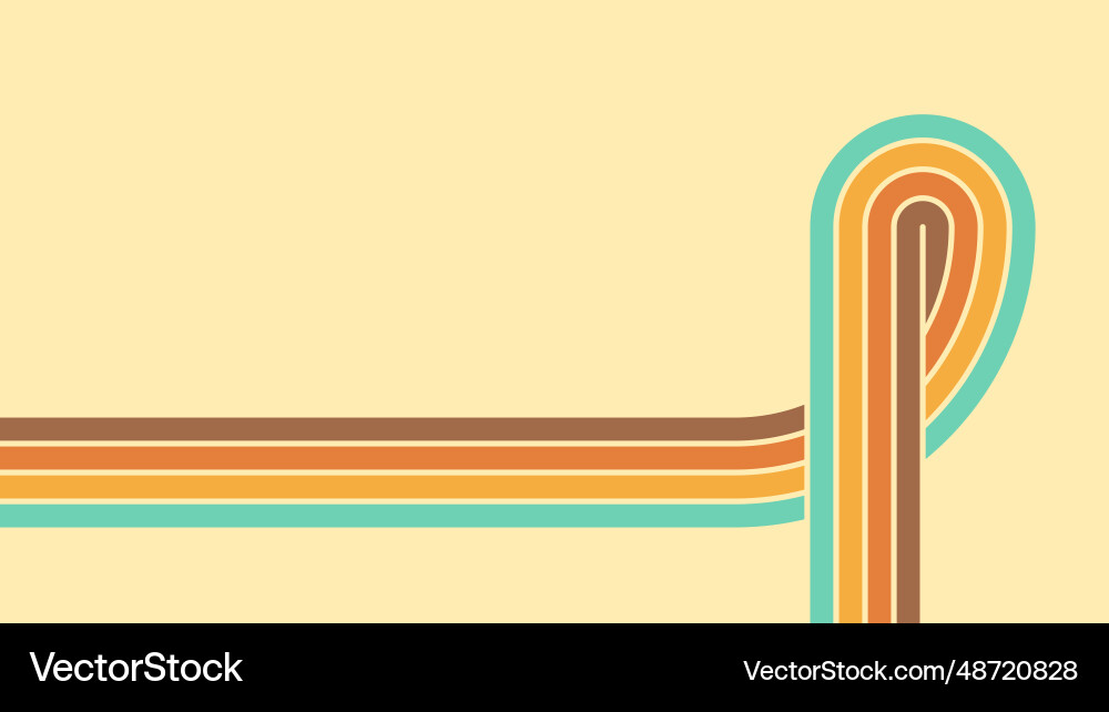 Groovy line wave rainbow abstract retro style Vector Image