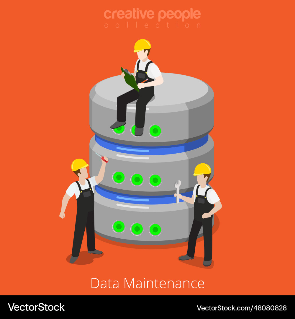Hdd database storage maintenance sql backup vector image
