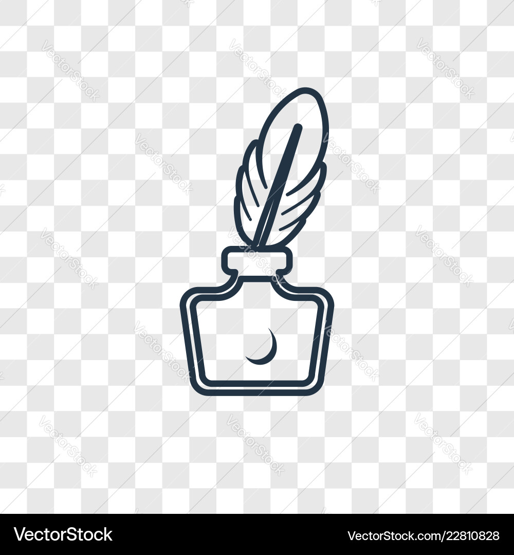 Ink concept linear icon isolated on transparent Vector Image
