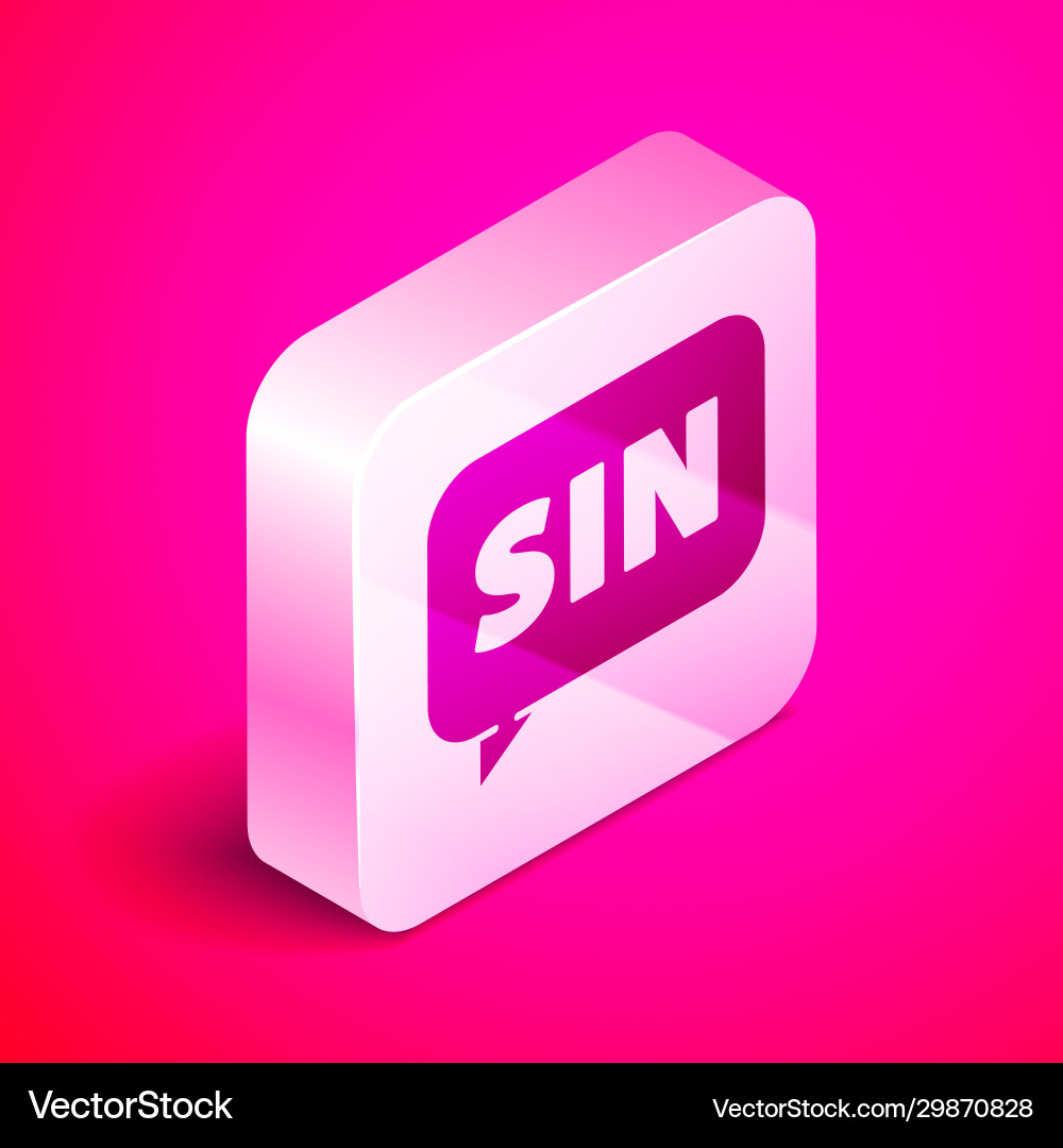 Isometric mathematics function sine icon isolated Isometric mathematics function sine icon isolated Vector Image