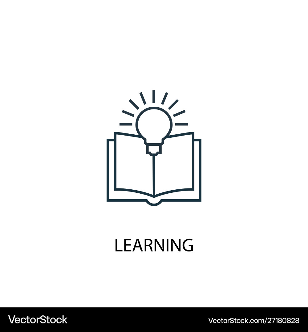 Learning concept line icon simple element vector image