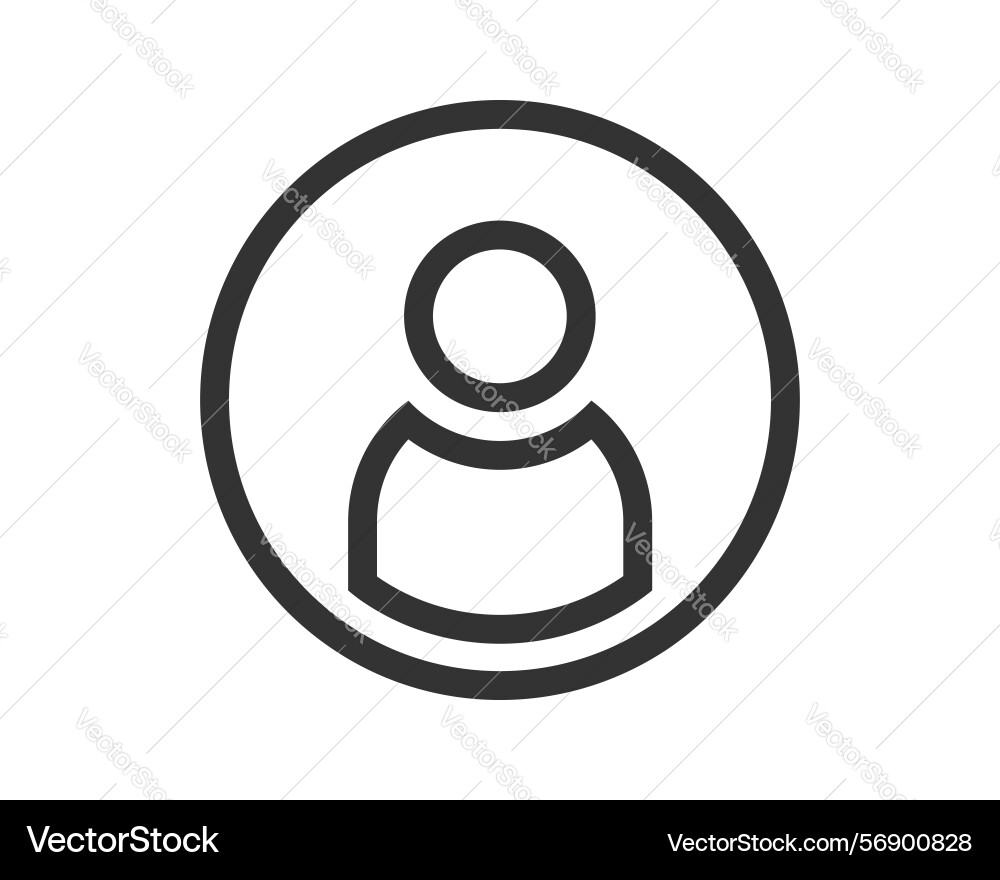 Minimalist user icon inside a circle simple line vector image