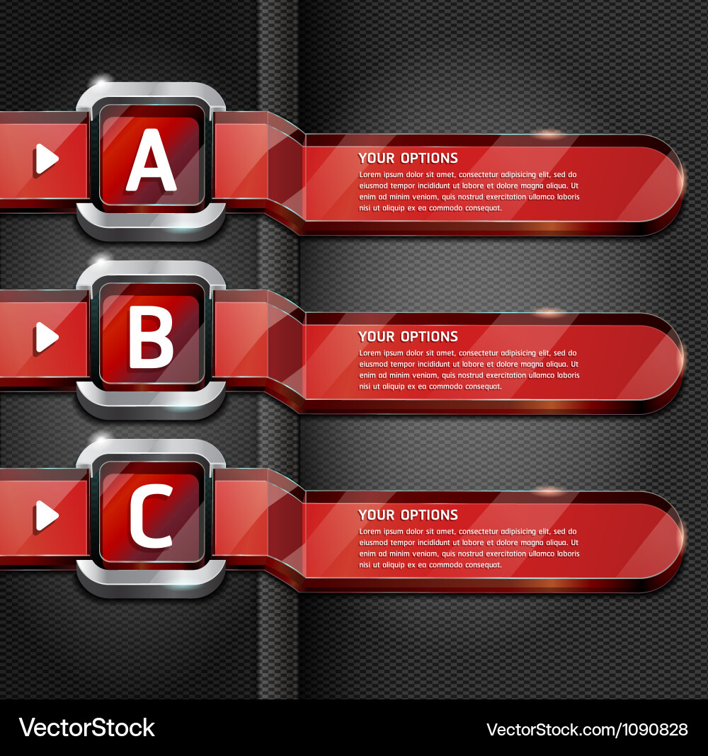 Red Button Website Style Options vector image