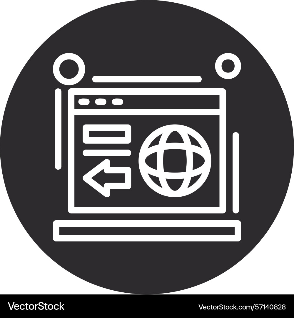 Redirect inverted circle black Vector Image