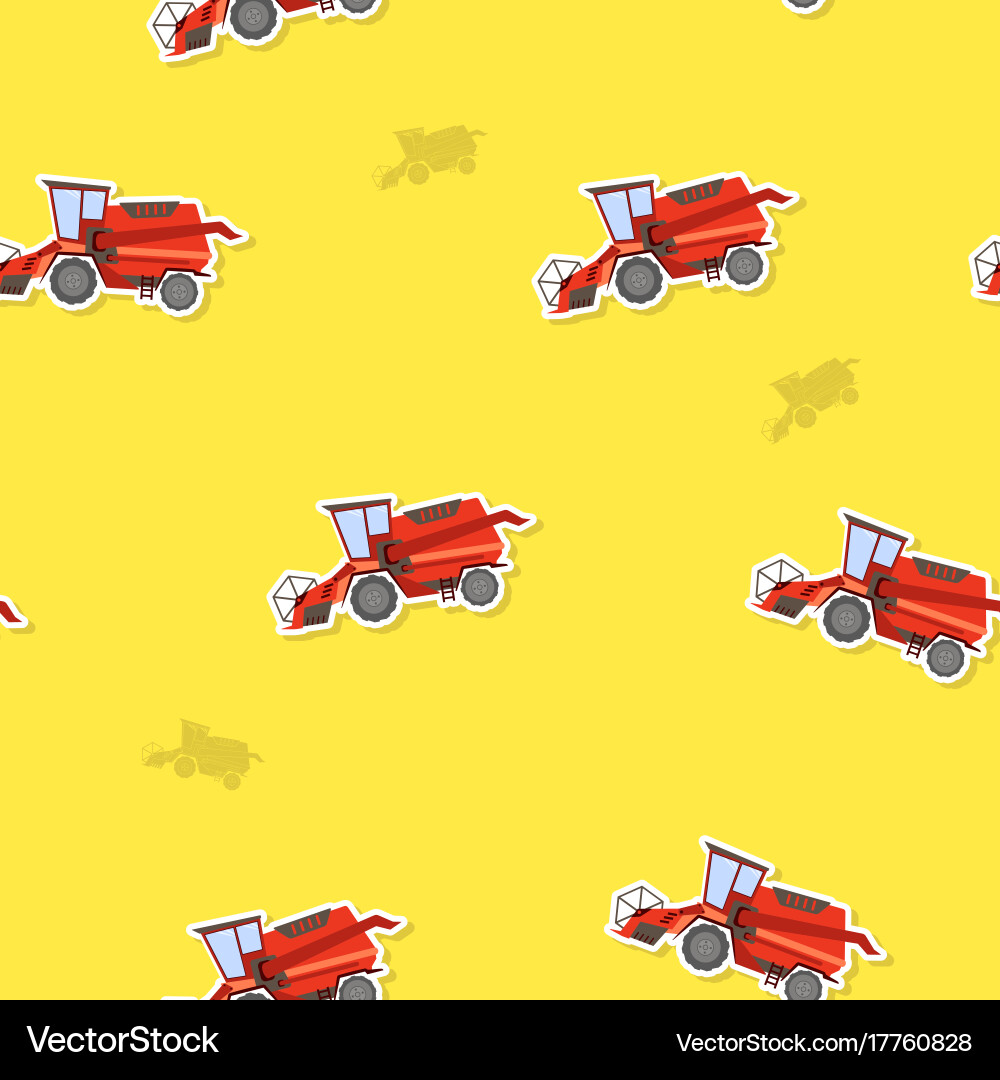 Seamless pattern with farm combine Vector Image