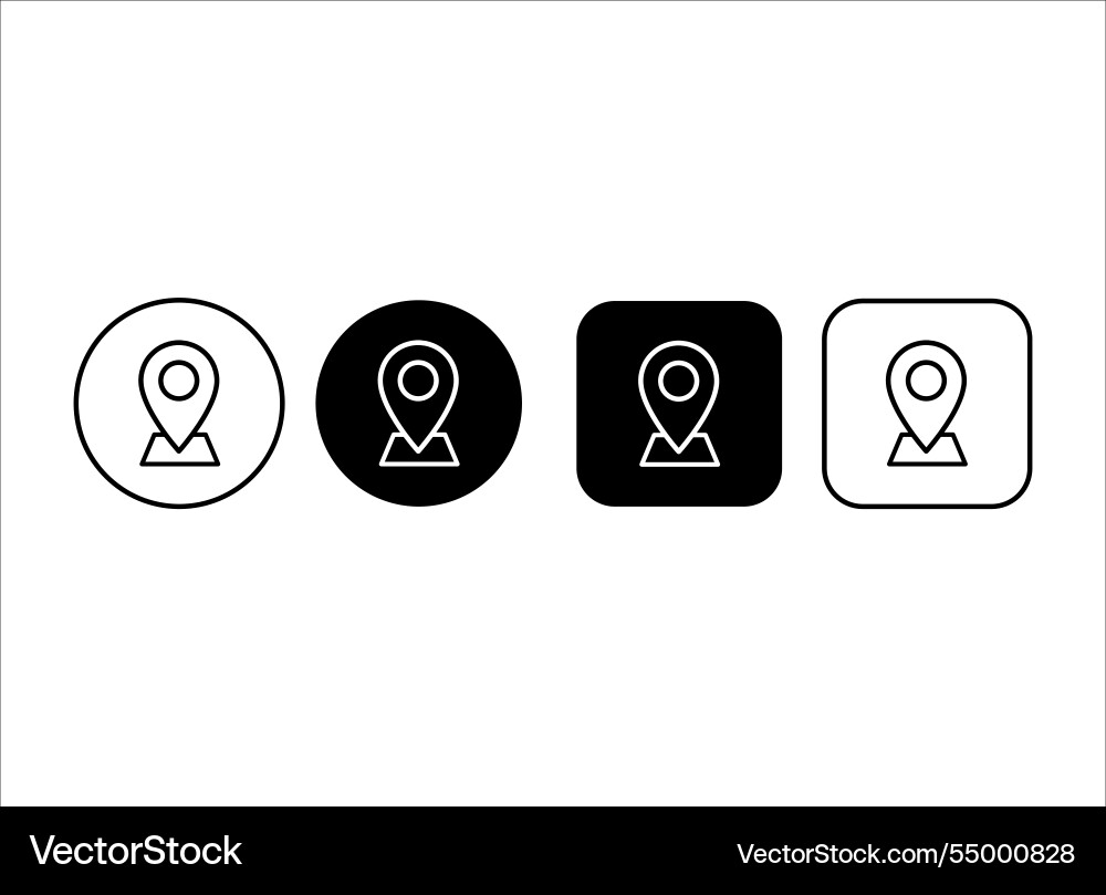 Set of outline location map icon address Set of outline location map icon address vector image