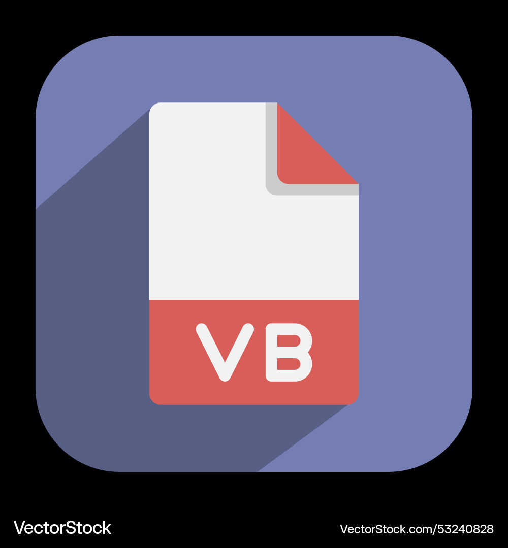 Vb document flat icons format file type symbol Vb document flat icons format file type symbol Vector Image