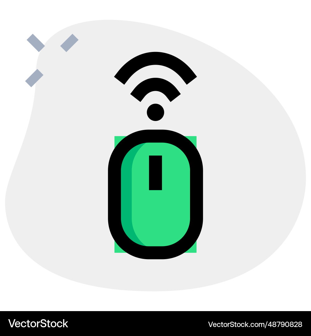 Wireless mouse connected to device via bluetooth vector image