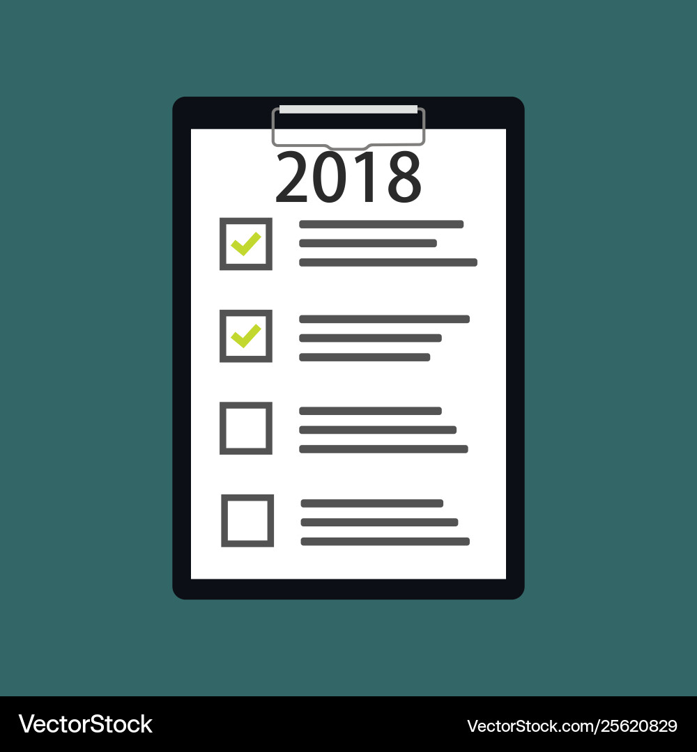 2018 new year resolution and target business 2018 new year resolution and target business Vector Image