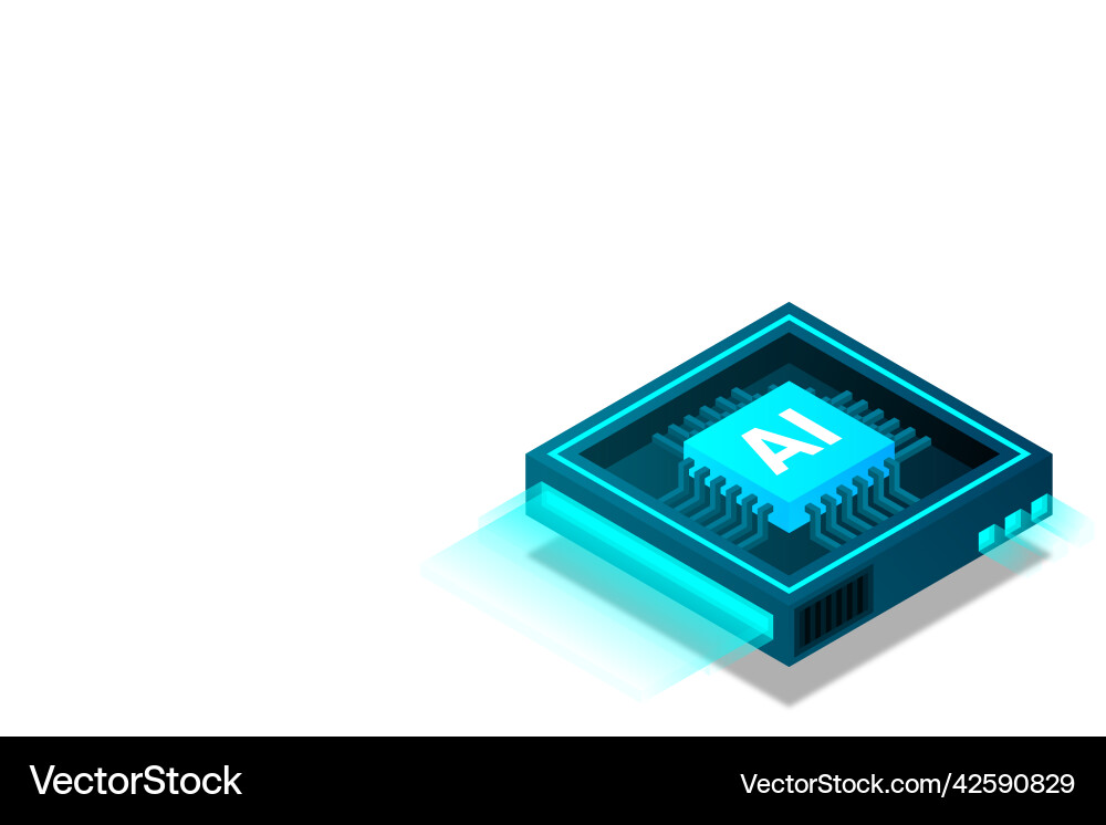 Artificial intelligence ai web banner isometric Artificial intelligence ai web banner isometric vector image