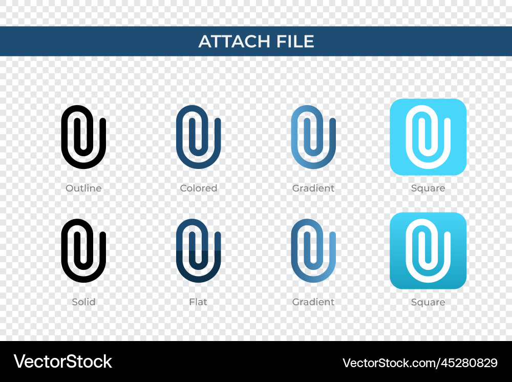 Attach file icon in different style Attach file icon in different style vector image