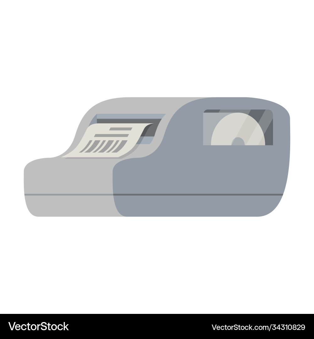 Bar code printerlabel printer flat check Vector Image