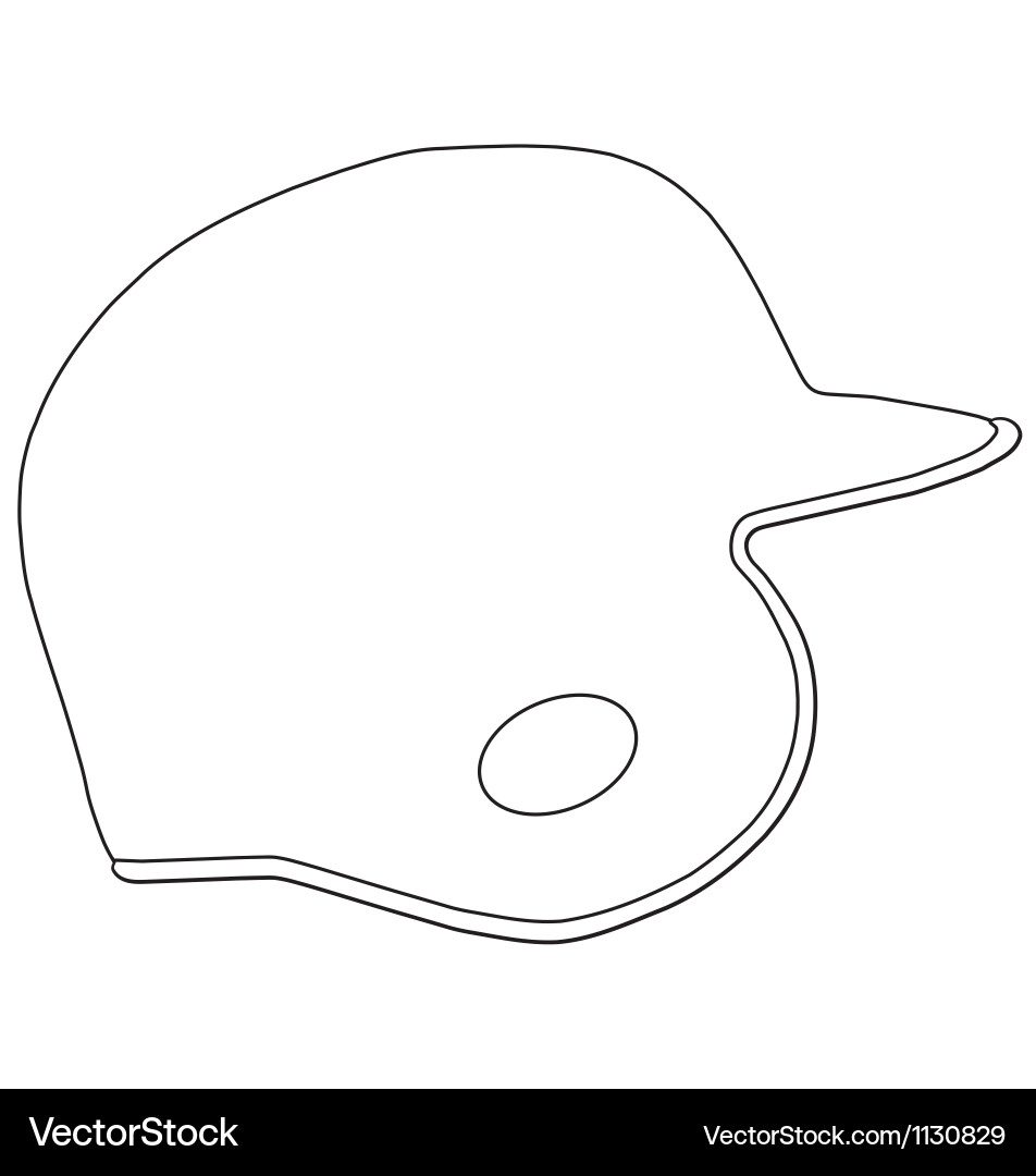 Baseball Helmet Sketch Vector Image