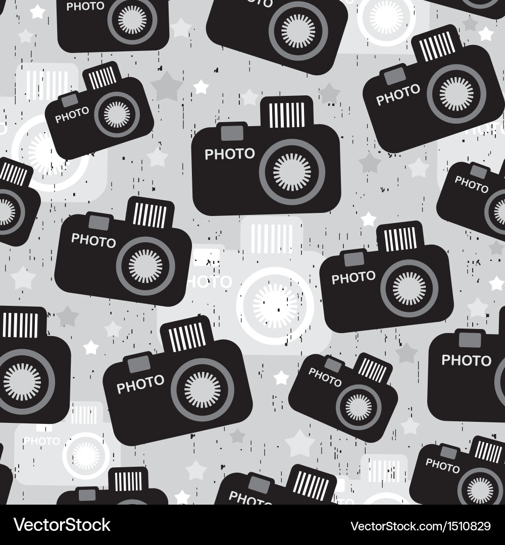 Camera seamless pattern vector image
