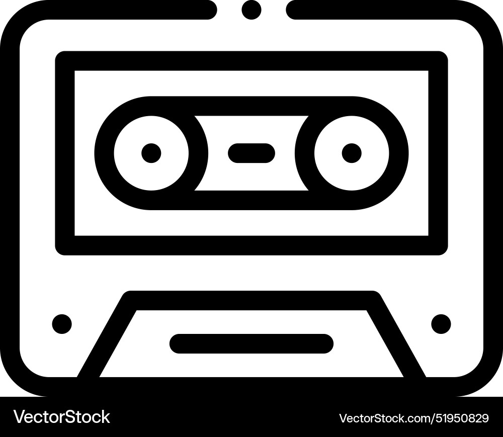 Cassette icon thin linear style design isolated Cassette icon thin linear style design isolated Vector Image