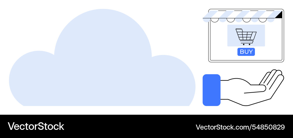 Cloud computing supporting online shopping Cloud computing supporting online shopping vector image