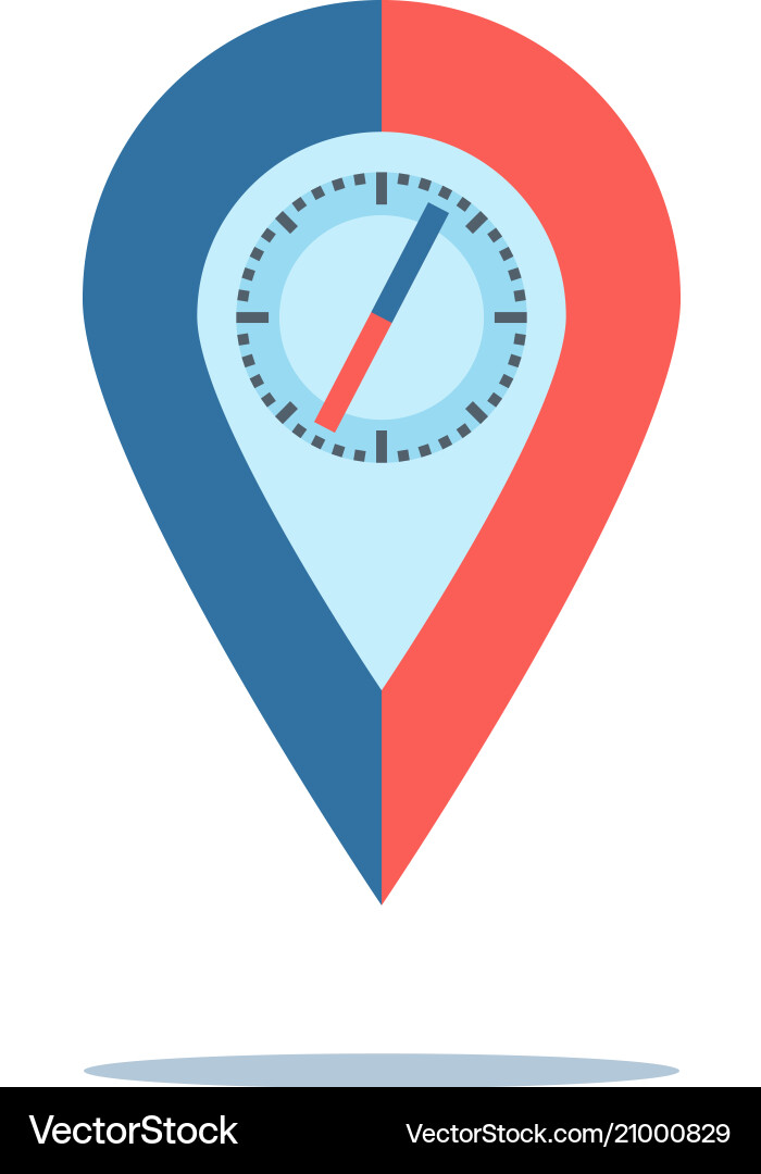 Compass map pin Vector Image