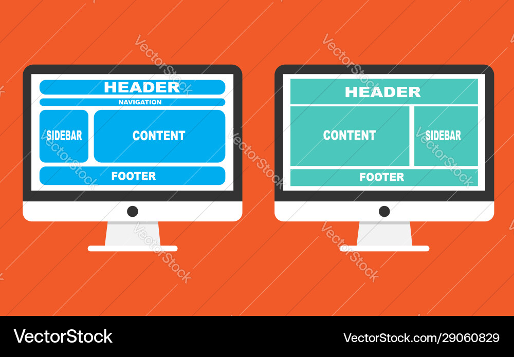 Computer technology web design layouts vector image