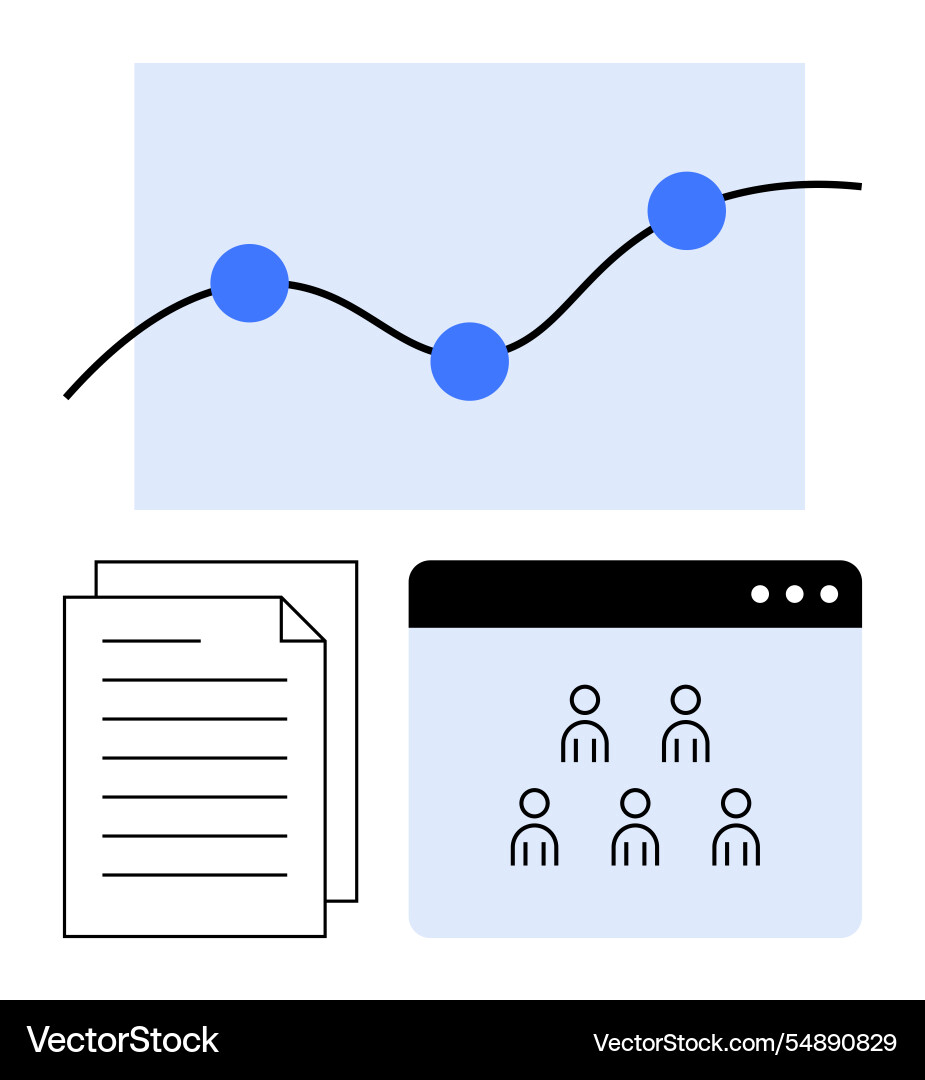 Data analysis concept with chart document Data analysis concept with chart document vector image