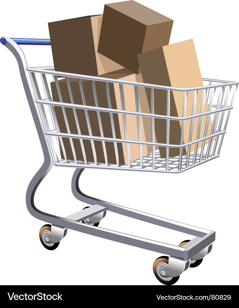 Delivery Cart with Parcels Vector Image
