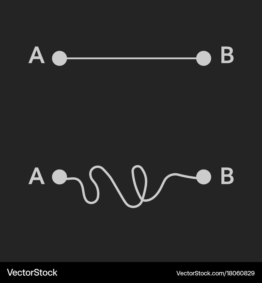 Easy simple way and hard vector image